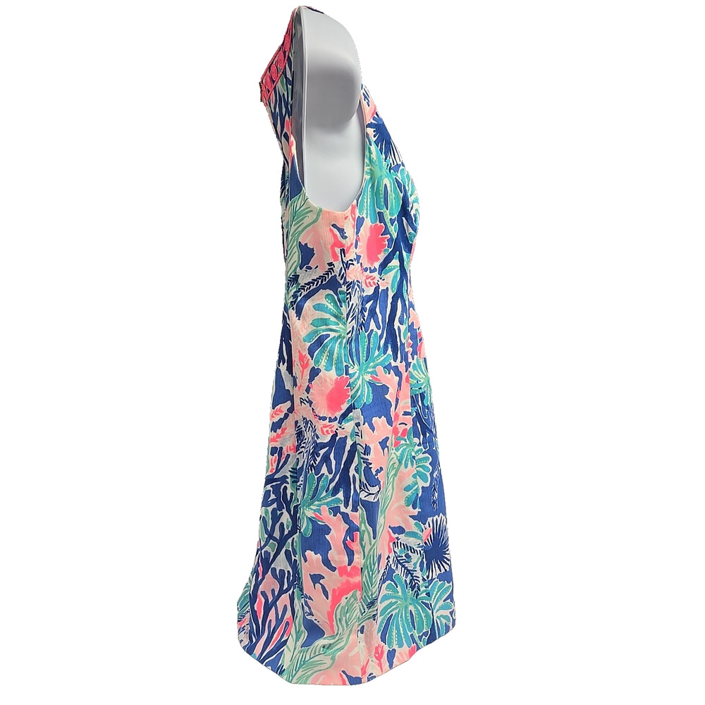 Lilly Pulitzer Womens Dress Gabby Shift Blues Aquatic Pattern Size 4 Small - Picture 4 of 14